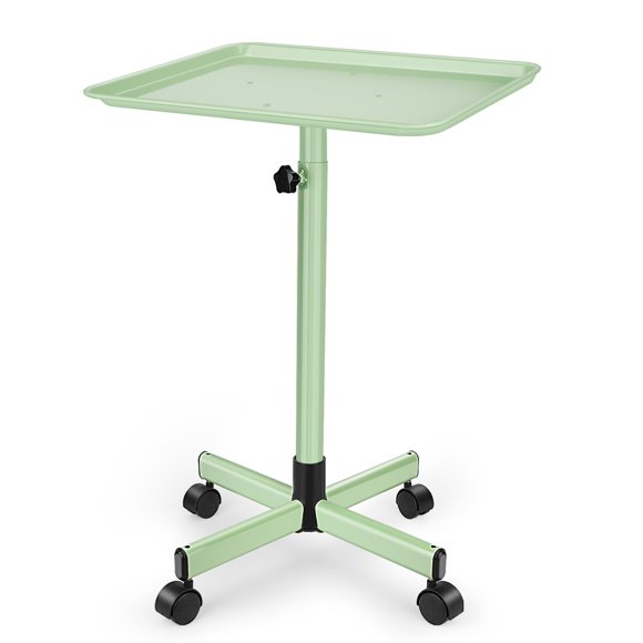 Salon Tray,Aluminum Tray Cart, Rolling Tray Adjustable Height,Tattoo Tray, Medical Tray,Dental Tray,Salon Color Tray,Spa Rolling Tray Storage Utility Cart,Green