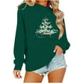thumbnail image 4 of Women's Round Neck Merry Christmas Printed Long Sleeved Top Sweatshirts, 4 of 7