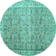 thumbnail image 1 of Ahgly Company Indoor Round Persian Turquoise Blue Traditional Area Rugs, 3' Round, 1 of 4