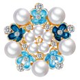 thumbnail image 1 of CIMAXIC Broche Fleur en Strass Perles de Mariage pour Femmes Bouquet de Mariage Bals Robe de Fête, 1.5"X1.5"X0.39 Pouces, 1 of 5