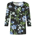 thumbnail image 6 of Fesfesfes T Shirt Pack Women's Summer Casual Crewneck 3/4 Sleeve T-Shirts Floral Print Fit Basic Tops Tees Blouses 12(XXL), 6 of 6