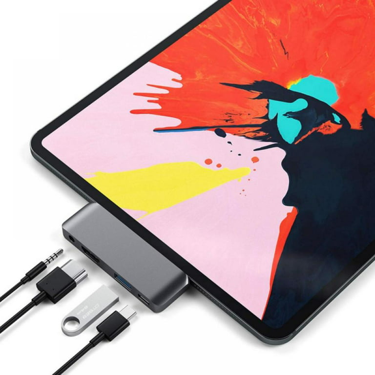 Adaptateur USB C pour iPad Pro 2020-12.9-11, iPad Air 4, adaptateur  multiport USB C 4 en 1 avec prise casque audio 3,5 mm, USB A437 - Cdiscount  Informatique