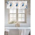 thumbnail image 6 of Curtain Valance for Windows, Watercolor Butterfly Flower Leaf Kitchen Valances Rod Pocket Short Curtains, Blue Gray Floral Plant Window Valance for Bedroom Bathroom Living room 42x18in, 6 of 9