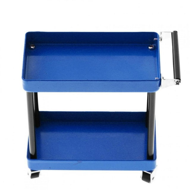 Keenso Tools Cart,2-Tier Tools Storage Trolley Mobile Workshop Garage Repair RC Accessories for 1/8 1/10 1/12 1/16 Scale Model Large Size,Cart Shelf