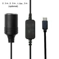 thumbnail image 2 of USB C PD Type C Male to 12V Socket Female Step Up Cable for Driving Recorder Fan, 2 of 17