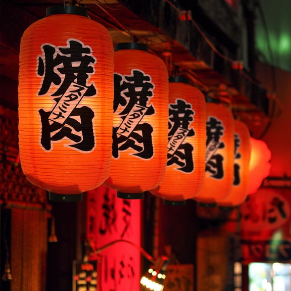 ELAYARD Outdoor Japanese Lantern Red Plastic Foldable Decorative Light