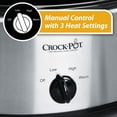 thumbnail image 4 of Crock-Pot - Olla de cocción lenta ovalada manual de 8 cuartos, Acero inoxidable, Plateado, 8 QT, 4 of 5