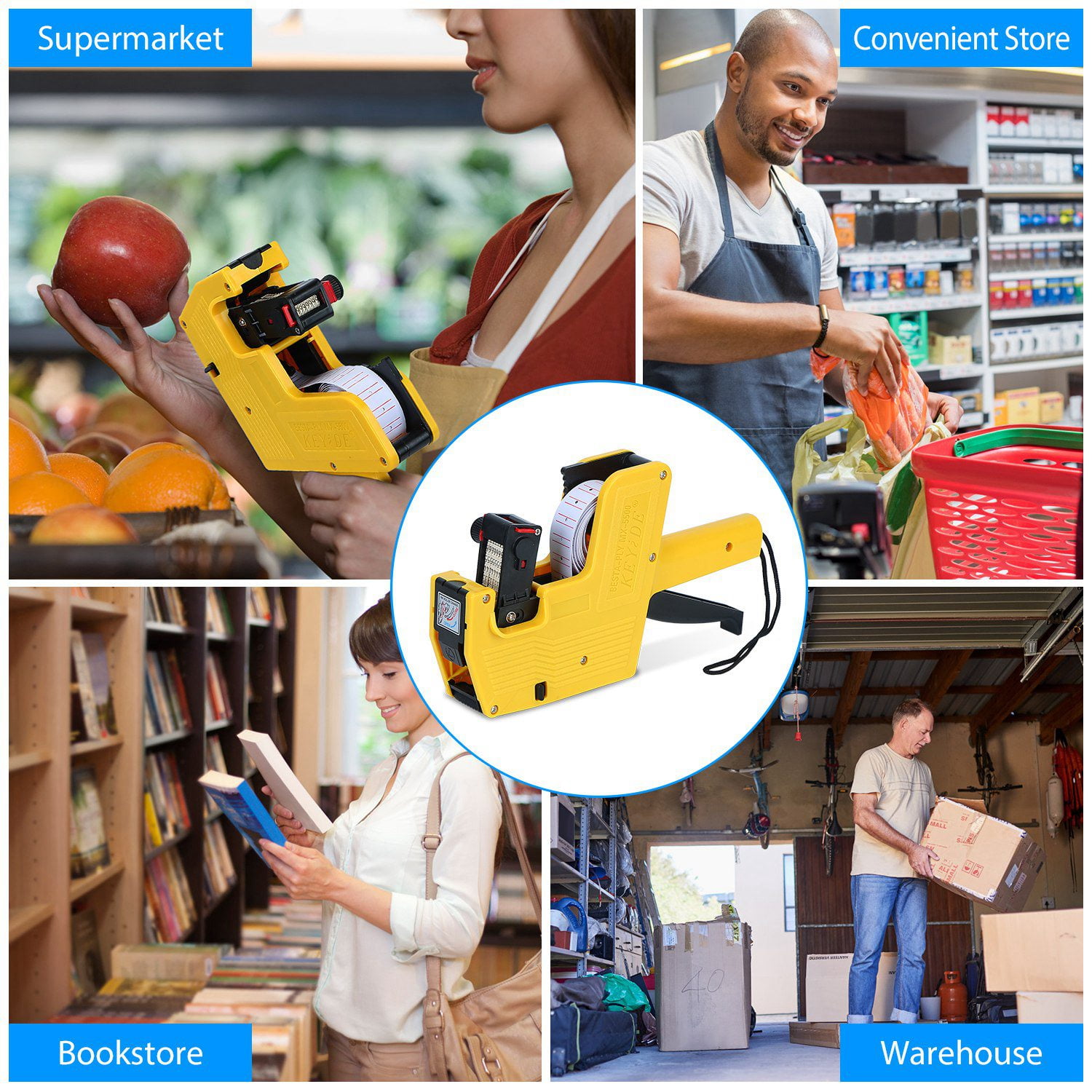 iMountek 8 Digits Price Numerical Tag Gun Price Label Marker Tagger MX-5500  With Sticker Labels Refill Ink for Office Supermarket Retail Shop Grocery  ...