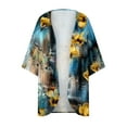 thumbnail image 3 of Dyegold Kimonos For Women Boho Floral Print Lightweight Cardigans 3/4 Sleeve Open Front Summer Beach Plus Size Cover Ups Top, 3 of 4
