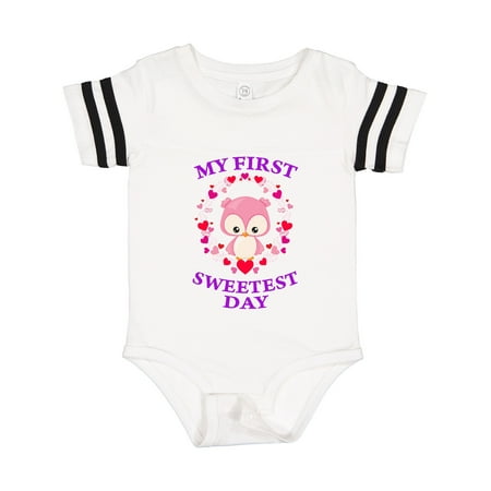 

Inktastic My First Sweetest Day with Owl and Hearts Gift Baby Boy or Baby Girl Bodysuit