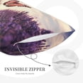 thumbnail image 3 of Naloa Butterfly Over Lavender Pillowcase, Throw Pillowcase, Wrinkle-Free, Stain-Resistant with Hidden Zipper for Bedroom Sofa-16"x24", 3 of 6