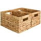 thumbnail image 1 of StorageWorks Cesta de mimbre, cestas para organizar, cesta de almacenamiento con asas integradas, estantes de jacinto de agua (paquete mediano de 2, jacinto natural), 1 of 5