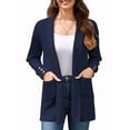 thumbnail image 2 of Women Cardigan Sweater Lightweight Open Front Long Sleeve Soft Fine Knit Casual Trendy Kimono Cardigans with Pockets, 2 of 9