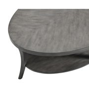 Roundhill Furniture Perth Contemporary Wood Oval Coffee Table in Gray