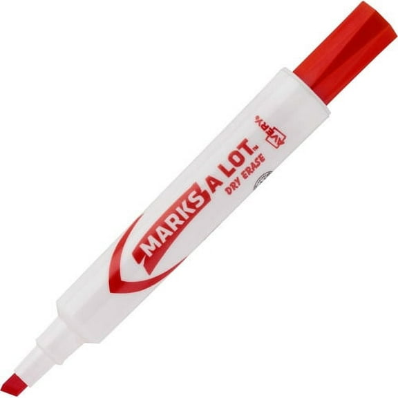 Avery Desk-Style Dry Erase Markers, Chisel Tip, Red (24407) Chisel Marker Point Style - Red - White Barrel - 1 / Each