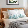 thumbnail image 6 of Pillow Covers 18x18 Set of 2, Turquoise Hydrangea Throw Pillow Covers Decorative Couch Cushion Cover, Farm Florals Butterflies Botanical Flowers Microfiber Soft Pillowcases for Bedroom Living Room, 6 of 9