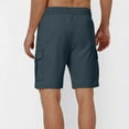 thumbnail image 4 of Tdoqot Mens Cotton Cargo Shorts- Baggy Drawstring Casual Elastic Waist Mens Shorts Navy, 4 of 6