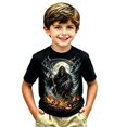 thumbnail image 4 of YAYUBA Boys T Shirts Crewneck Graphic Print Back To School Short Sleeve T Shirts Loose Summer Tops Preppy Tee for Boys & Girls Size 8-9 Years, Black, 4 of 4