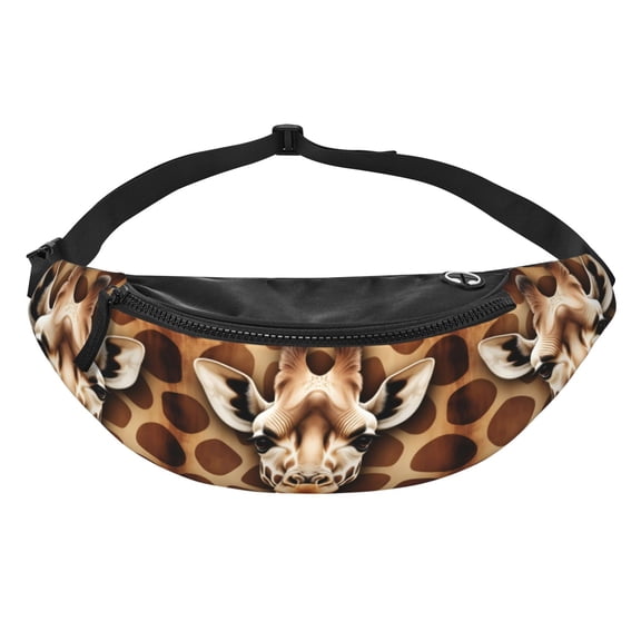 Dark Giraffe Print Fanny Pack Casual Hands-Free Wallets Waist Pack Phone Bag Carrying All Phones