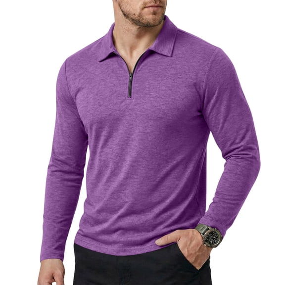 Men's Sun Shirts 1/4 Zip Long Sleeve Protection Lightweight Quarter Zip Golf Shirts