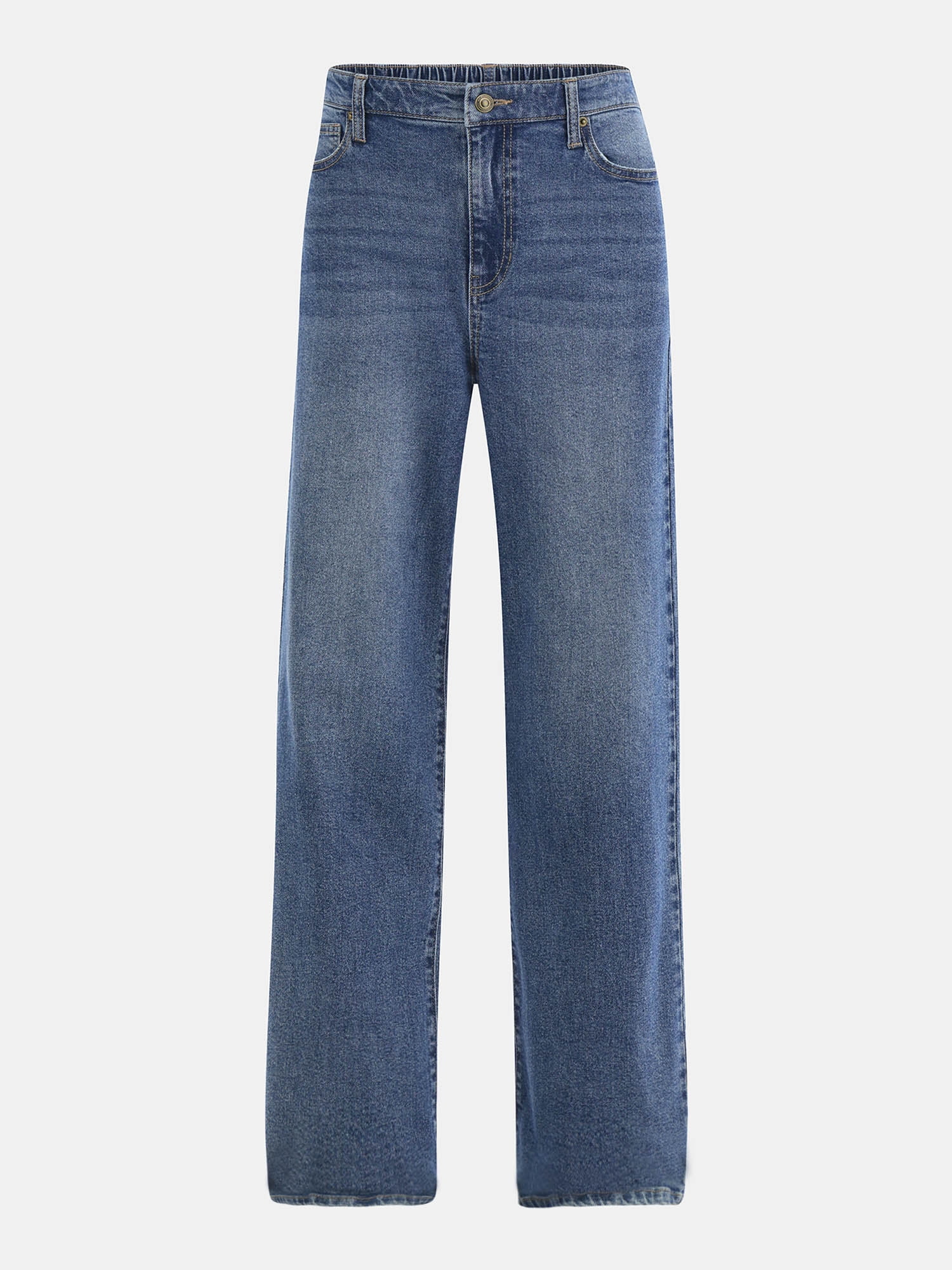 No Boundaries High Rise Baggy Wide Leg Jeans, 30" Inseam, Women's and Women's Plus Sizes XXS-4X
