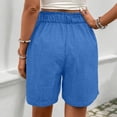 thumbnail image 4 of Tumotour Summer Linen Shorts for Women's Elastic Waist Outdoor Work Shorts Jogging Walkshort Straight-Leg Shorts, 4 of 7