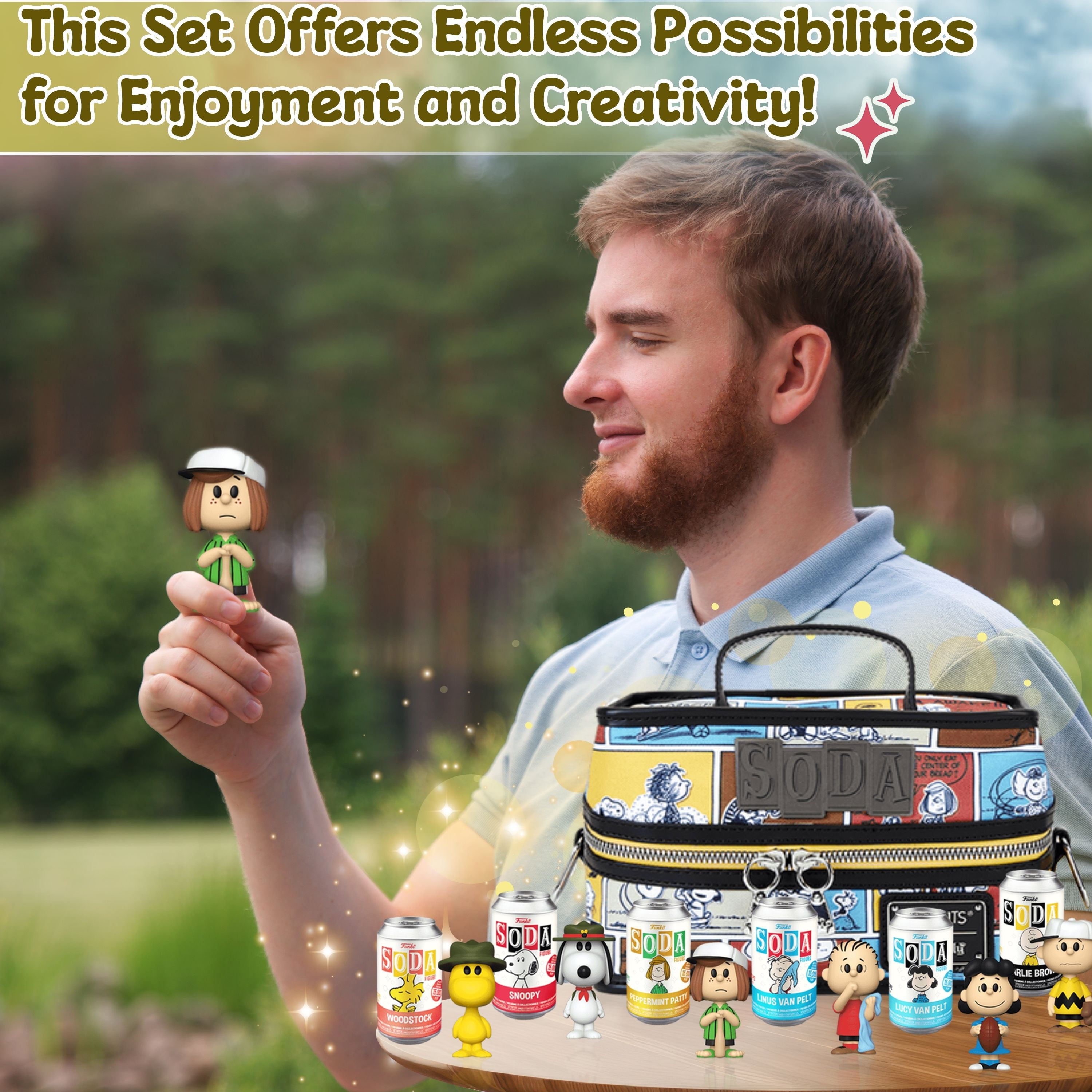 Peanuts Funko Soda! 6-Piece Set of Vinyl Figures in Soda Cans with