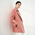 thumbnail image 4 of QueenLine High-end 100% Alpaca Loose Short Black Thickened White Warm Jacket Double Breasted Commuter Coat, 4 of 26