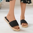 thumbnail image 1 of Zapatos de mujer Sandalias de playa de verano Zapatillas Cuerda de cáñamo de imitación Zapatos de fondo plano de viaje Wmkox8yii  ytu7114, 1 of 6