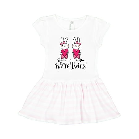 

Inktastic Twin Girl Gift Bunny Rabbit Gift Toddler Girl Dress