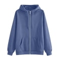 thumbnail image 4 of Summer Sweatshirts For Women No Hood Lightweight Crewneck Shirt Long Sleeve Pullover Casual Hoodless Hoodie Navy S, 4 of 5