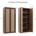 thumbnail image 5 of Brafabhome 67" Tall Rattan Storage Cabinet with 2 Doors, Wooden Pantry Cabinets with 4 Adjustable Shelves & Solid Wood Handle for Home, Kitchen | Walnut, 5 of 11