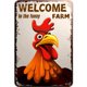 thumbnail image 1 of Hierro Vintage Placa de metal Pollos Pintura rectangular Arte de la pared Decoración de la barra 20x30cm, 1 of 9