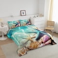 thumbnail image 6 of Erosebridal 3D Starfish Bedding Twin Comforter Set, Kawaii Seashell Down Comforter, Blue Ocean Reversible Comforter Sets Twin Size, Ultra Soft Bedroom Decor, 2 Pieces, 6 of 8