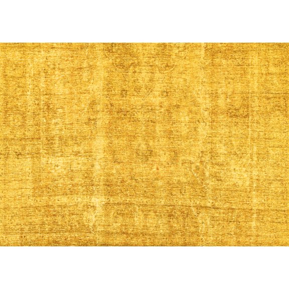 Ahgly Company Indoor Rectangle Abstract Yellow Modern Area Rugs, 6' x 9'