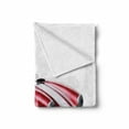 thumbnail image 2 of Cars Soft Flannel Fleece Throw Blanket, Old-Fashioned Vintage Coupe Car Automobile Illustration with Digital Smooth Color Effects, Cozy Plush for Indoor and Outdoor Use, 60" x 80", Red, by Ambesonne, 2 of 6
