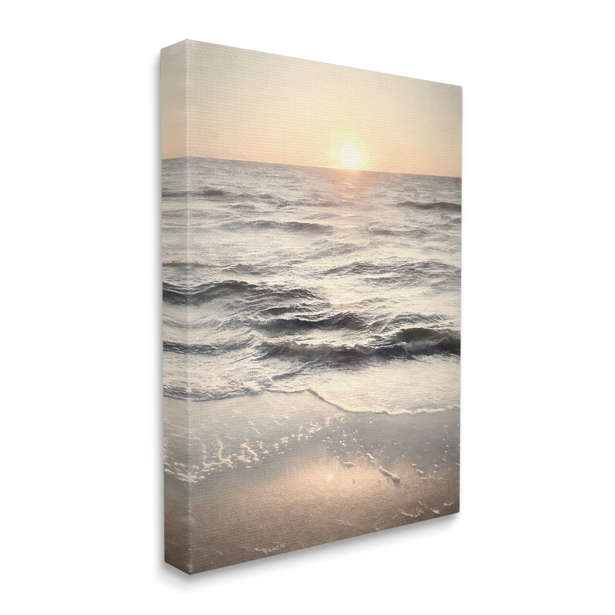 Stupell Industries Silver & Gold Sunset Photography Coastal Photography Gallery Wrapped Canvas Print Wall Art
