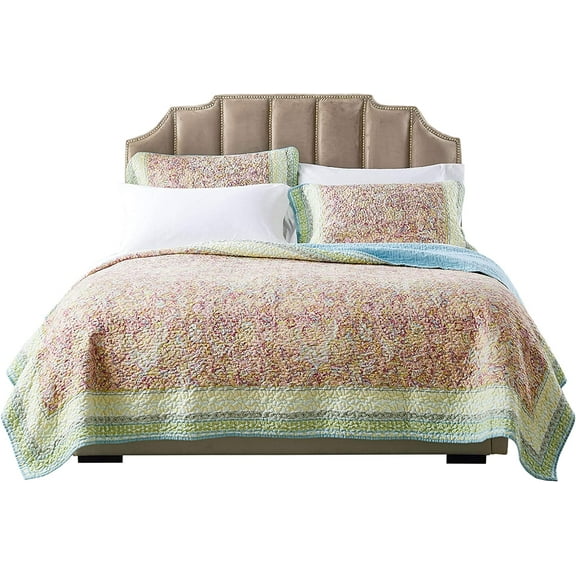 Global Trends Portsmouth Contemporary Floral Reversible Quilt Set, 2-Piece Twin/Twin XL