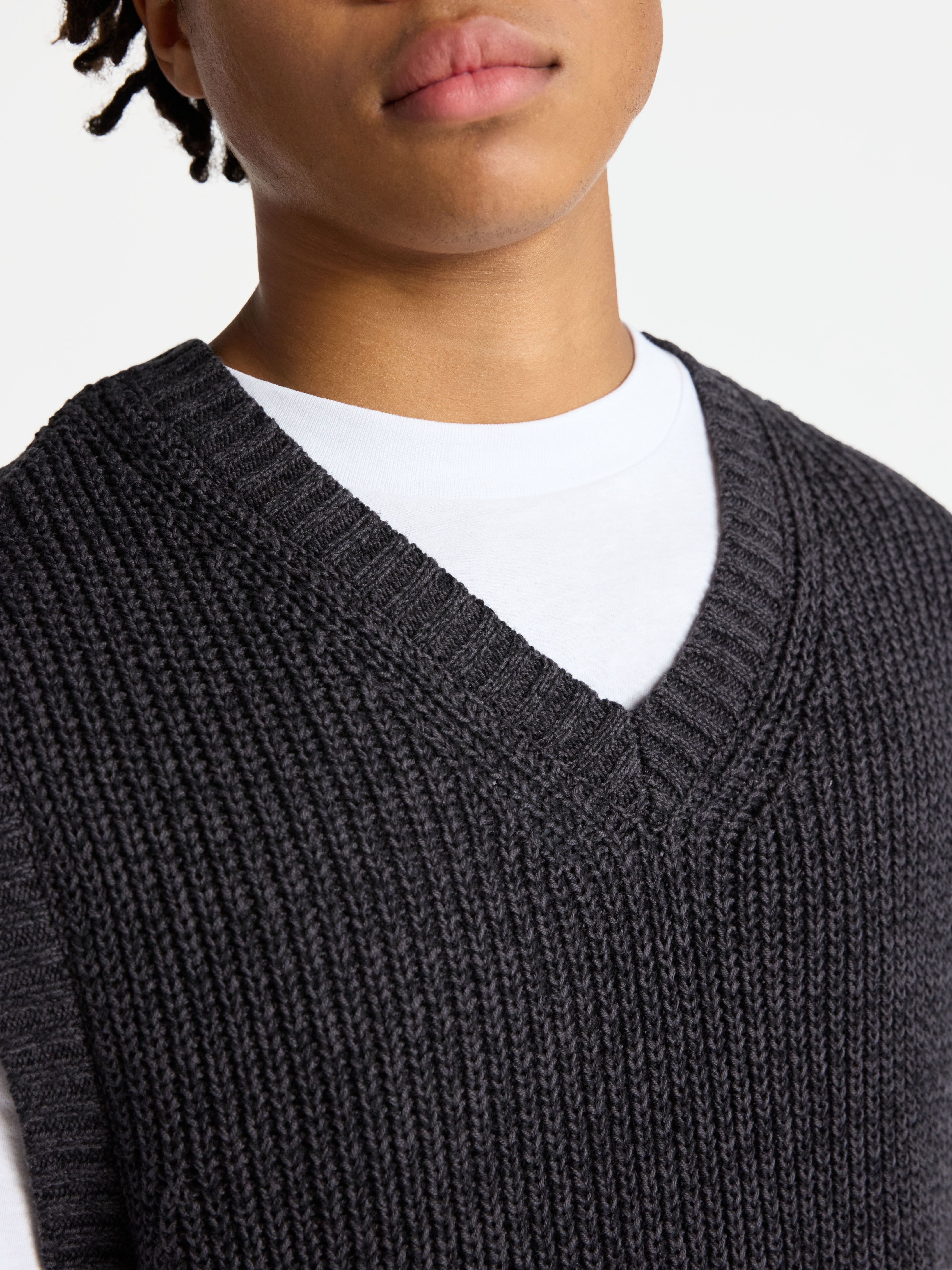 No Boundaries V Neck Marled Vest, Men's & Big Men's