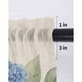 thumbnail image 6 of Hydrangea Flower Curtains 54 Inch Length, Sheer Curtains for Bedroom Living Room Window Pastoral Blue Bow Floral Spring Lraf Rod Pocket Drapes Kitchen Curtains Small Half Window 52"x54" 2 Panels, 6 of 6