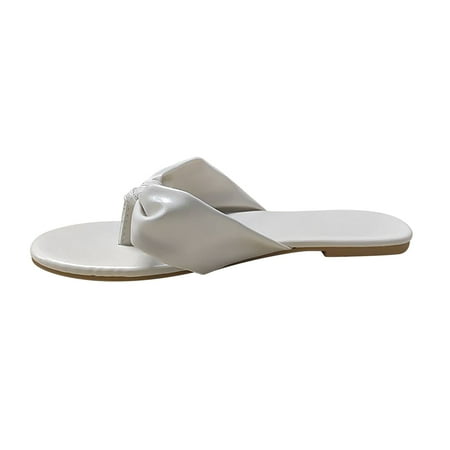 

Cglfd Women S Leisure Vacation Outer Wear Bow Knot Flip Flops Flat Beach Sandals Slippers