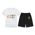 thumbnail image 3 of 2-13Y Back To School Outfits For Girls, Young Girl Clothes Outfits Cute Print T-Shirt + Casual Shorts Summer Clothing Set Tracksuits 2PCS, 3 of 3