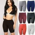 thumbnail image 3 of New Womens Ribbed Stretchy Activewear Yoga Dance Gym Biker Cycling Shorts Pants, 3 of 4