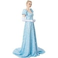 thumbnail image 6 of Daphne Themed Blue Lace Regency Dress Women’s Outfit for Tea Party, 6 of 7
