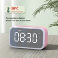 thumbnail image 4 of Cateissary Reloj despertador digital LED electrónico Reloj de escritorio Pantalla de espejo HD Altavoz Pantalla de temperatura Altavoces de audio Decoración del hogar Rosado, 4 of 6
