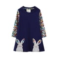 thumbnail image 2 of WOYY Little Girl's Long Sleeve T-Shirt Dress Cute Bunny Floral Casual A-Line Dresses, 2 of 9