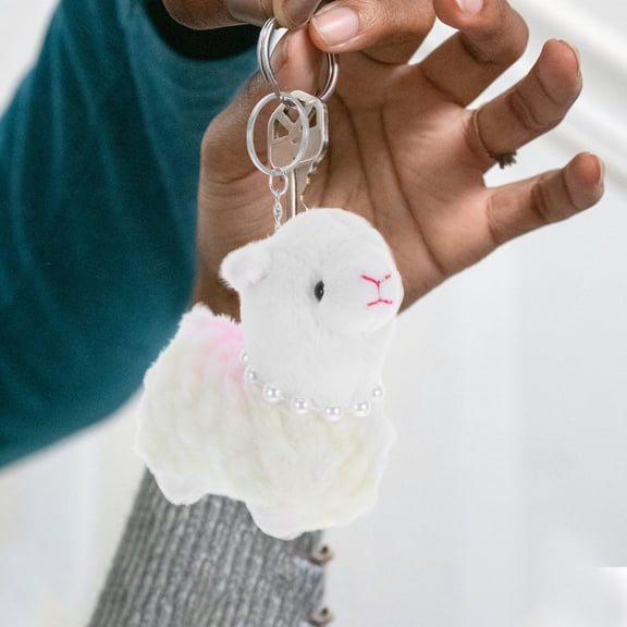 AURARMLET Alpaca Keyring Stuffed Alpaca Keychain Charm Decoration 1Pack