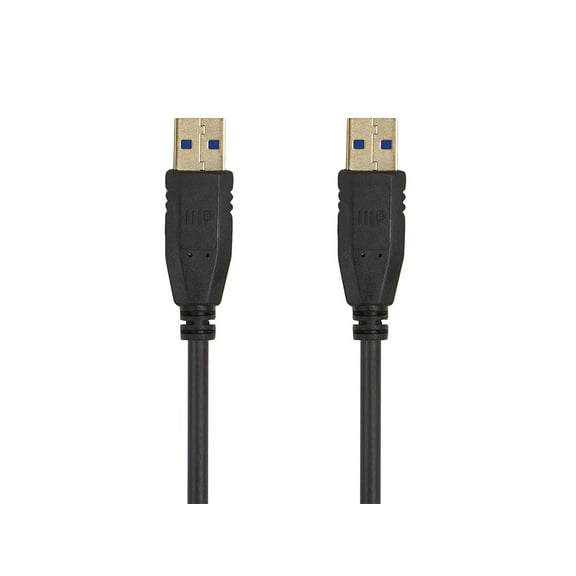 Monoprice USB 3.0 Type-A to Type-A Cable - 6 Feet - Black, For Data Transfer, Modems, Printers, Hard Drive Enclosures - Select Series