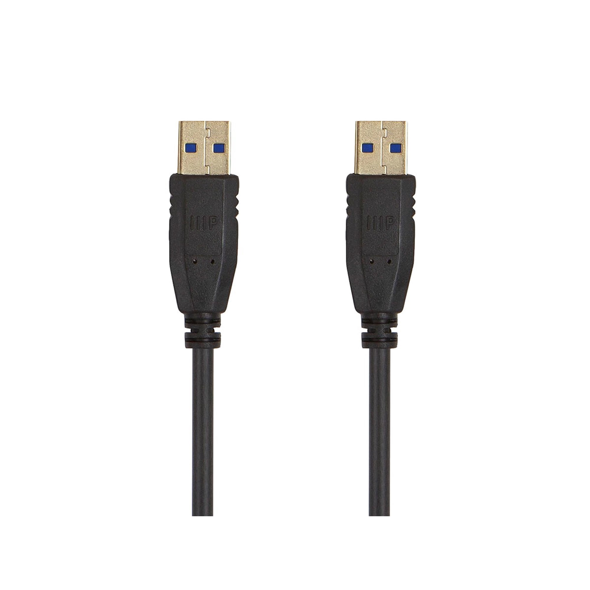 Monoprice USB 3.0 Type-A to Type-A Cable - 6 Feet - Black, For Data Transfer, Modems, Printers, Hard Drive Enclosures - Select Series