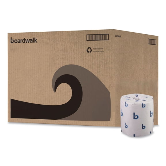 Boardwalk Two-Ply Toilet Tissue, White, 4 1/2 x 3 3/4 Sheet, 500 Sheets/Roll, 96 Rolls/CT